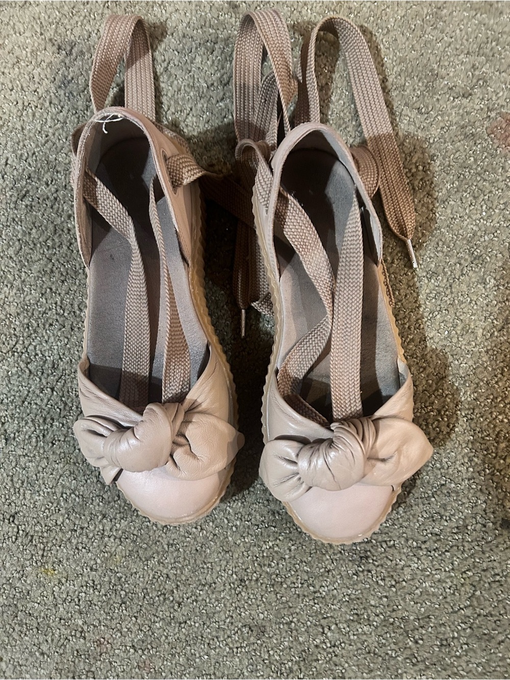 Puma x Fenty Women’s Taupe Knot Espadrille Athletic Flats with Ankle Wrap